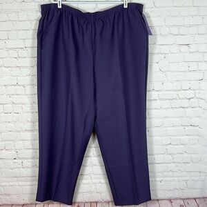Alfred Dunner Proportioned Medium Lilac Pull on Elastic Waist Roomy Leg Size 24W